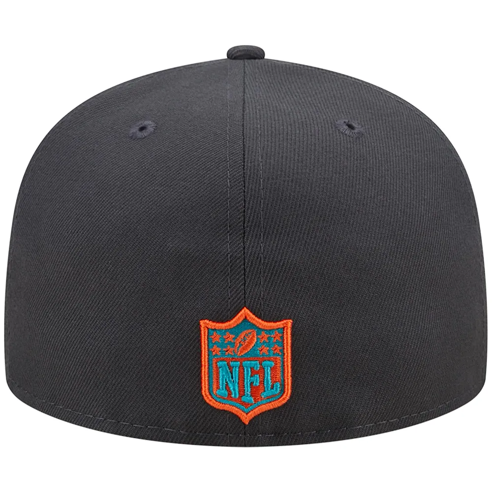 Miami Dolphins New Era Color Dim 59FIFTY Fitted Hat - Black