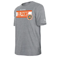 Men's New Era  Gray Miami Dolphins 3rd Down High Density Print T-Shirt