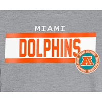 T-shirt imprimé haute densité Miami Dolphins 3rd Down New Era pour homme, gris