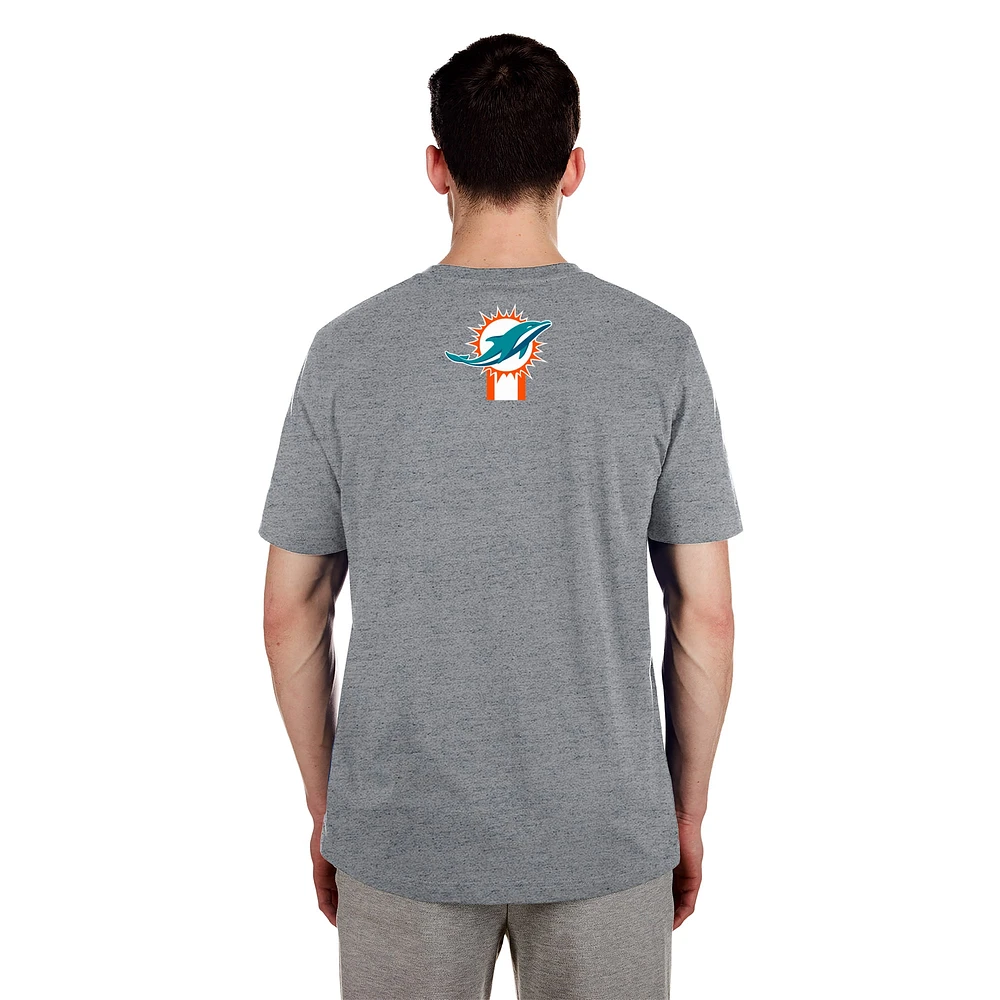 Men's New Era  Gray Miami Dolphins 3rd Down High Density Print T-Shirt