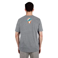 Men's New Era  Gray Miami Dolphins 3rd Down High Density Print T-Shirt