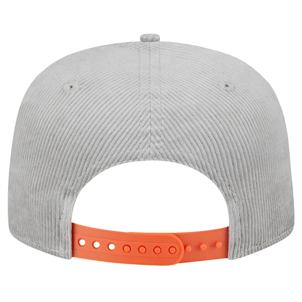 Casquette de golf ajustable en velours côtelé gris Miami Dolphins New Era pour homme