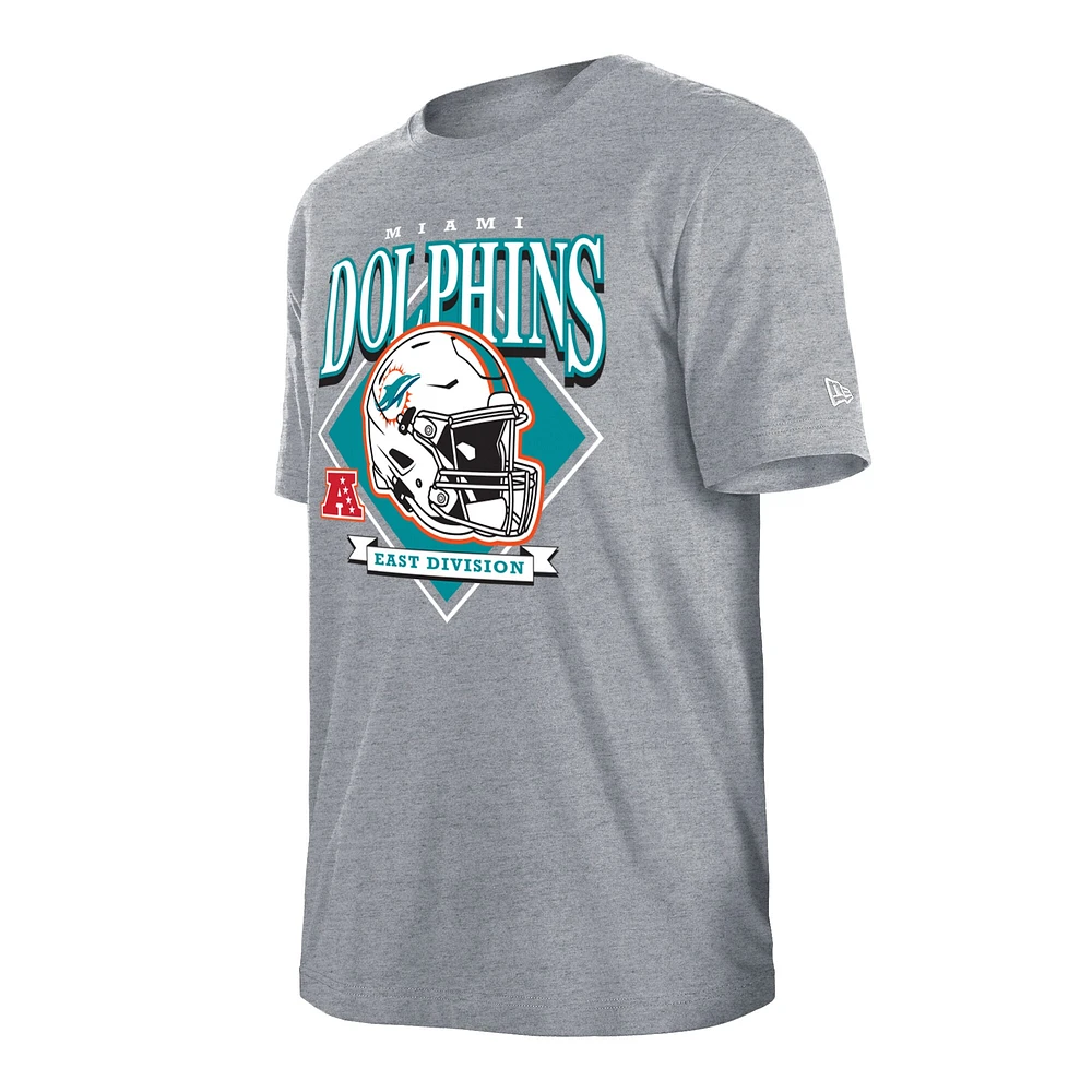 T-shirt gris avec logo Miami Dolphins pour homme New Era