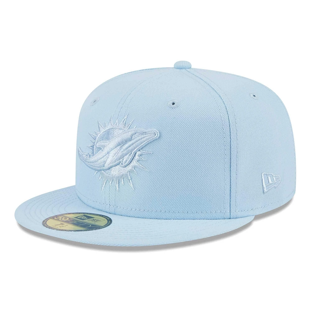 Men's  New Era Light Blue Miami Dolphins Color Pack 59FIFTY Fitted Hat