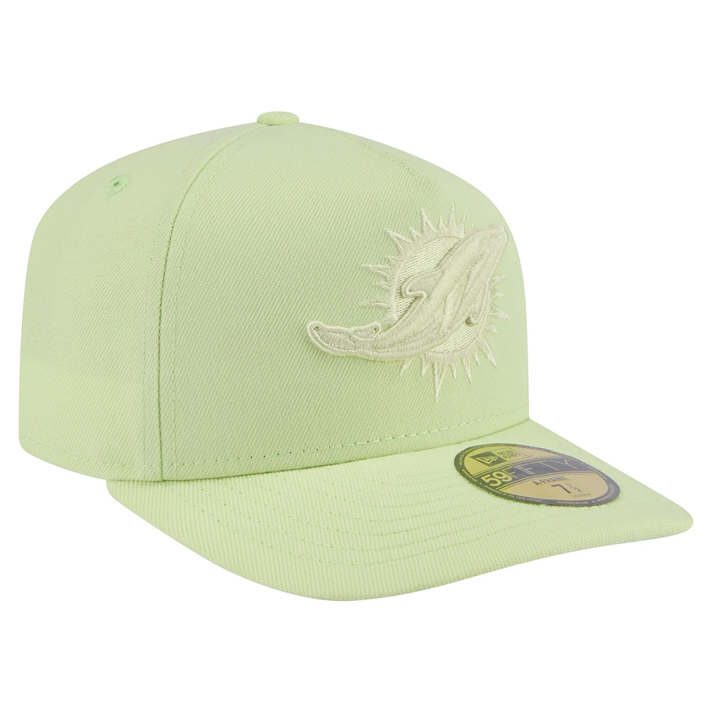 Casquette ajustée A-Frame 59FIFTY pour homme New Era, coloris vert clair, Miami Dolphins