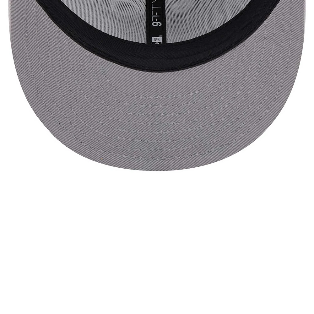 Casquette Snapback 9FIFTY Main Blanc sur Blanc New Era Miami Dolphins pour hommes