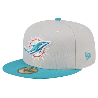 Casquette ajustée 59FIFTY Stoney des Dolphins de Miami New Era pour hommes