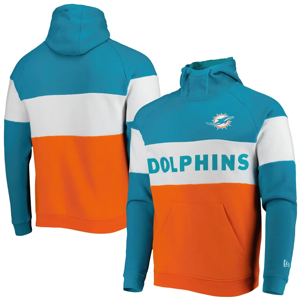 Women's Miami Dolphins Antigua Aqua Victory Pullover Hoodie