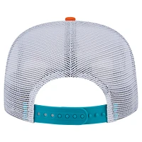 Casquette de golf à visière rabattable orange/aqua Miami Dolphins de New Era pour homme
