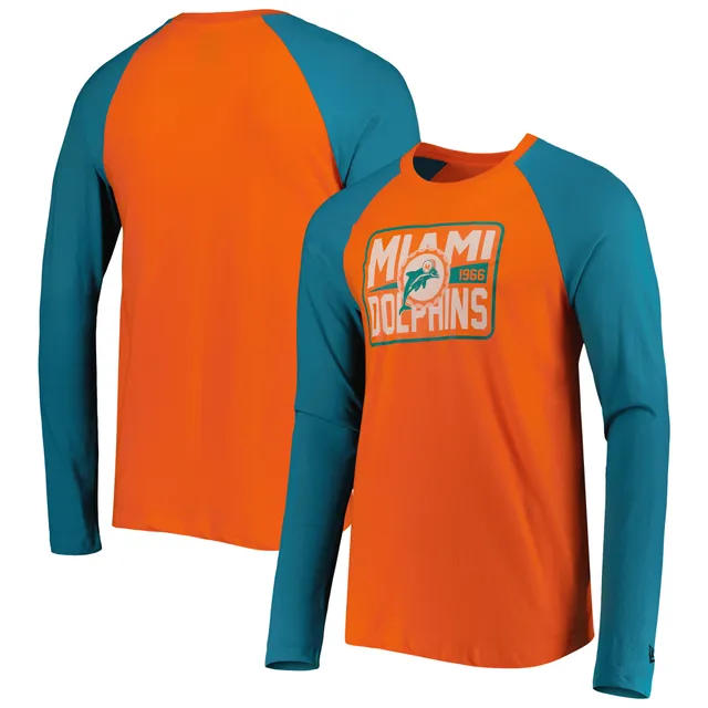 Men's Miami Dolphins Starter Orange/Aqua Throwback League Raglan