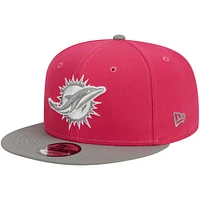 Casquette Snapback 9FIFTY New Era Pink Miami Dolphins 2-Tone Colour Pack pour homme