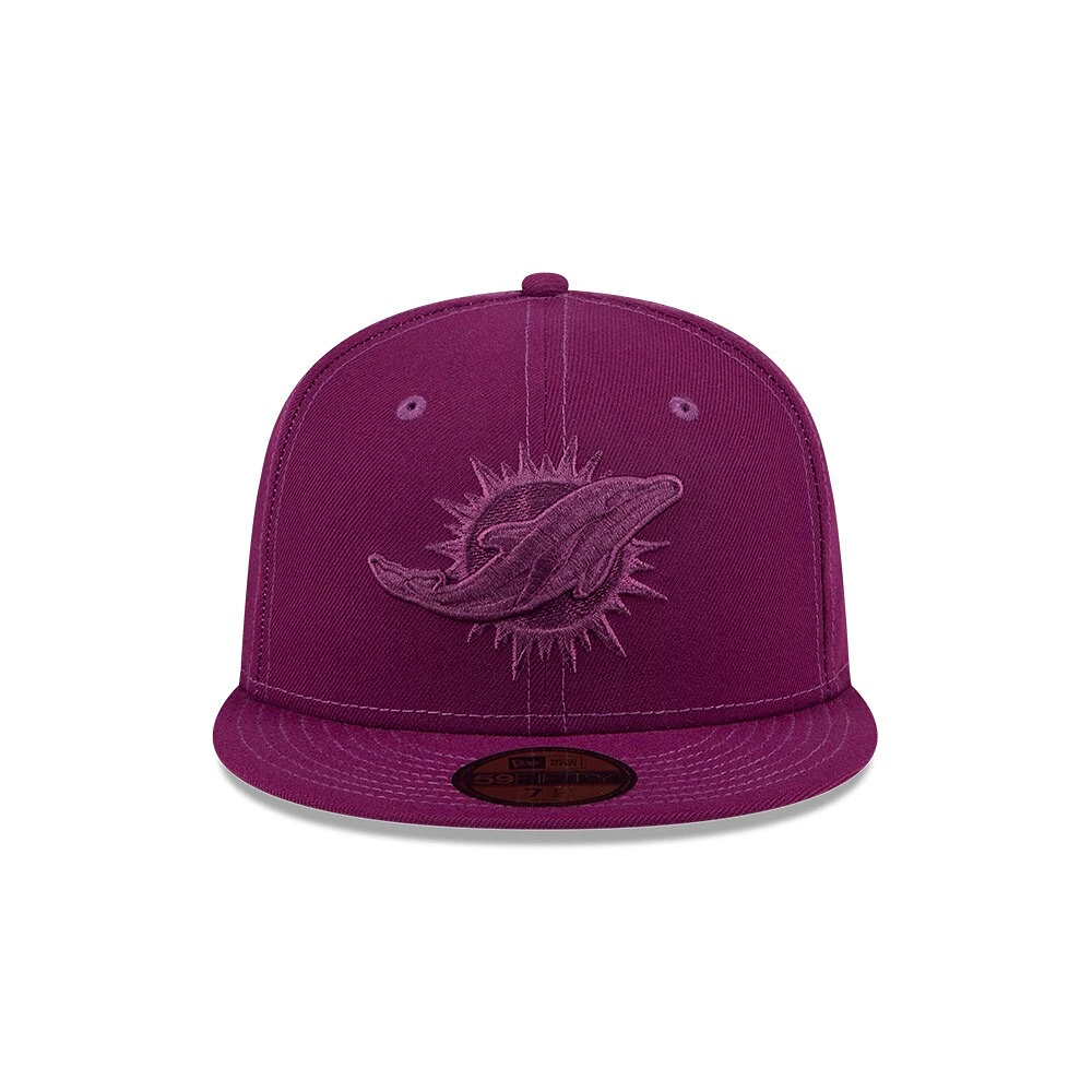 Casquette ajustée 59FIFTY violet Miami Dolphins Color Pack pour hommes New Era