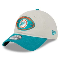 Casquette réglable New Era Stone/Aqua Miami Dolphins 2024 Sideline Historic 9TWENTY pour hommes