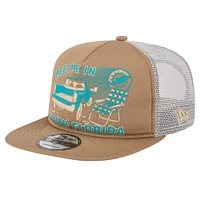 Men's New Era Tan Miami Dolphins Meet Me 9FIFTY Snapback Hat