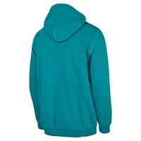 Men's New Era Teal Miami Dolphins 3rd Down Plaid Pullover Hoodie