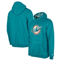 Sweat à capuche carreaux Miami Dolphins 3rd Down de New Era pour homme, bleu sarcelle