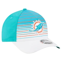 Casquette ajustable New Era blanche/aqua pour homme, modèle Adventure Gradient 9FORTY M-Crown A-Frame des Dolphins de Miami