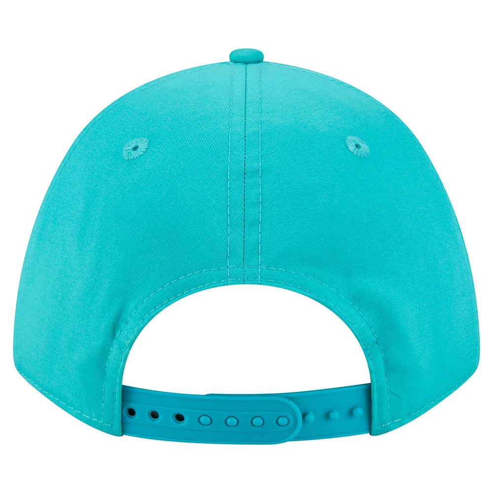 Casquette ajustable New Era blanche/aqua pour homme, modèle Adventure Gradient 9FORTY M-Crown A-Frame des Dolphins de Miami