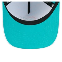 Casquette ajustable New Era blanche/aqua pour homme, modèle Adventure Gradient 9FORTY M-Crown A-Frame des Dolphins de Miami