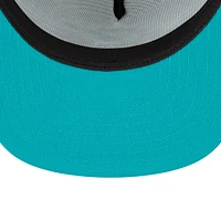 Casquette Snapback 9FIFTY Trucker Snapback rayée blanche/aqua Miami Dolphins New Era pour homme