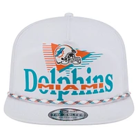 Casquette de golf à visière snapback blanche New Era Miami Dolphins Collide pour homme