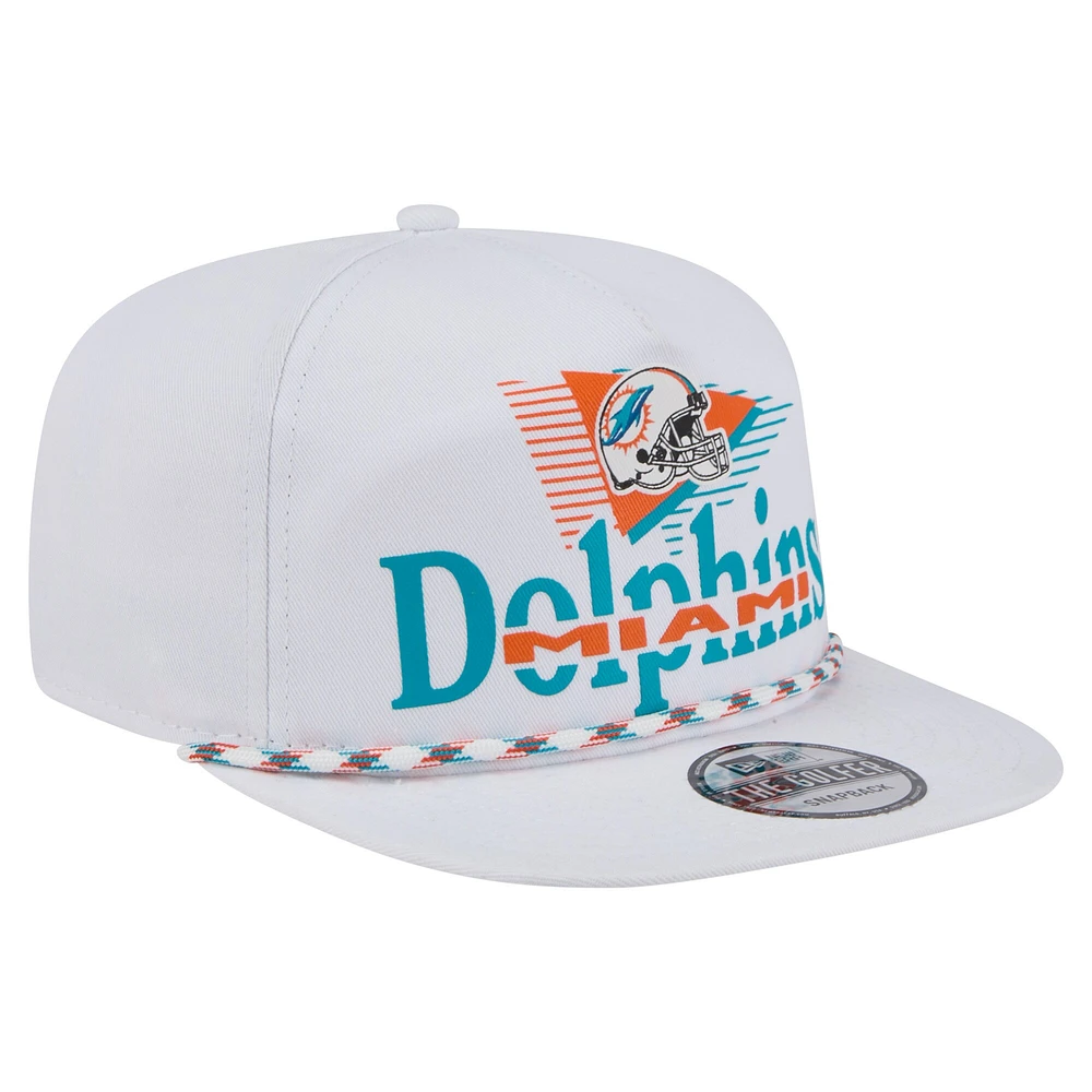 Casquette de golf à visière snapback blanche New Era Miami Dolphins Collide pour homme