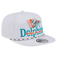 Casquette de golf à visière snapback blanche New Era Miami Dolphins Collide pour homme