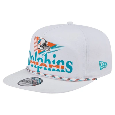 Casquette de golf à visière snapback blanche New Era Miami Dolphins Collide pour homme
