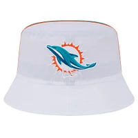 Men's New Era White Miami Dolphins Helmet Bucket Hat