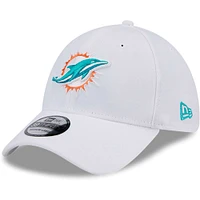Casquette flexible principale 39THIRTY des Miami Dolphins New Era pour hommes, blanche