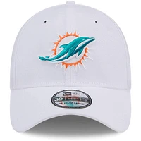 Casquette flexible principale 39THIRTY des Miami Dolphins New Era pour hommes, blanche