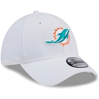 Casquette flexible principale 39THIRTY des Miami Dolphins New Era pour hommes, blanche