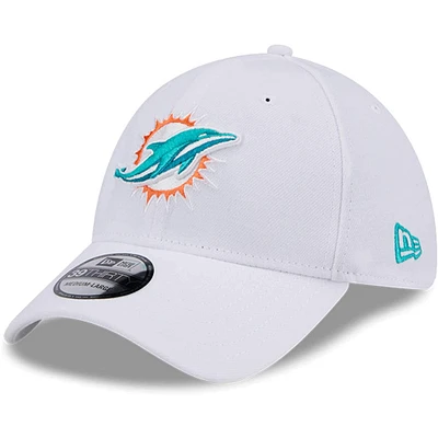 Casquette flexible principale 39THIRTY des Miami Dolphins New Era pour hommes, blanche