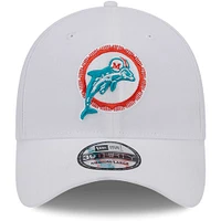 Casquette flexible 39THIRTY Throwback des Miami Dolphins New Era pour hommes, blanche