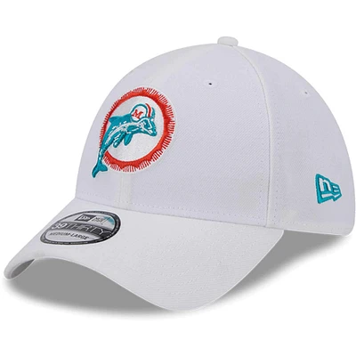 Casquette flexible 39THIRTY Throwback des Miami Dolphins New Era pour hommes, blanche