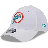 Casquette flexible 39THIRTY Throwback des Miami Dolphins New Era pour hommes, blanche