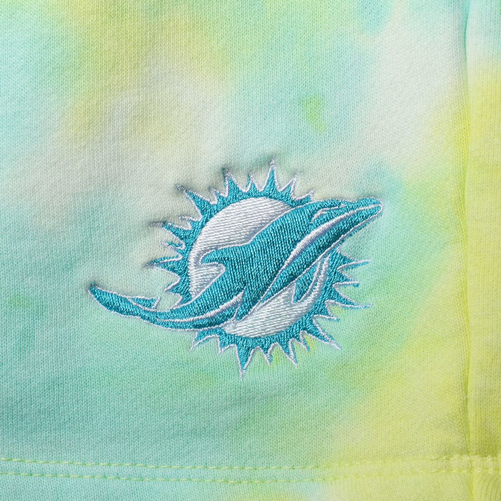 Men's New Era White Miami Dolphins Tie-Dye Shorts