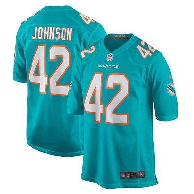 Maillot de match Nike Alexander Johnson Aqua pour hommes des Dolphins Miami