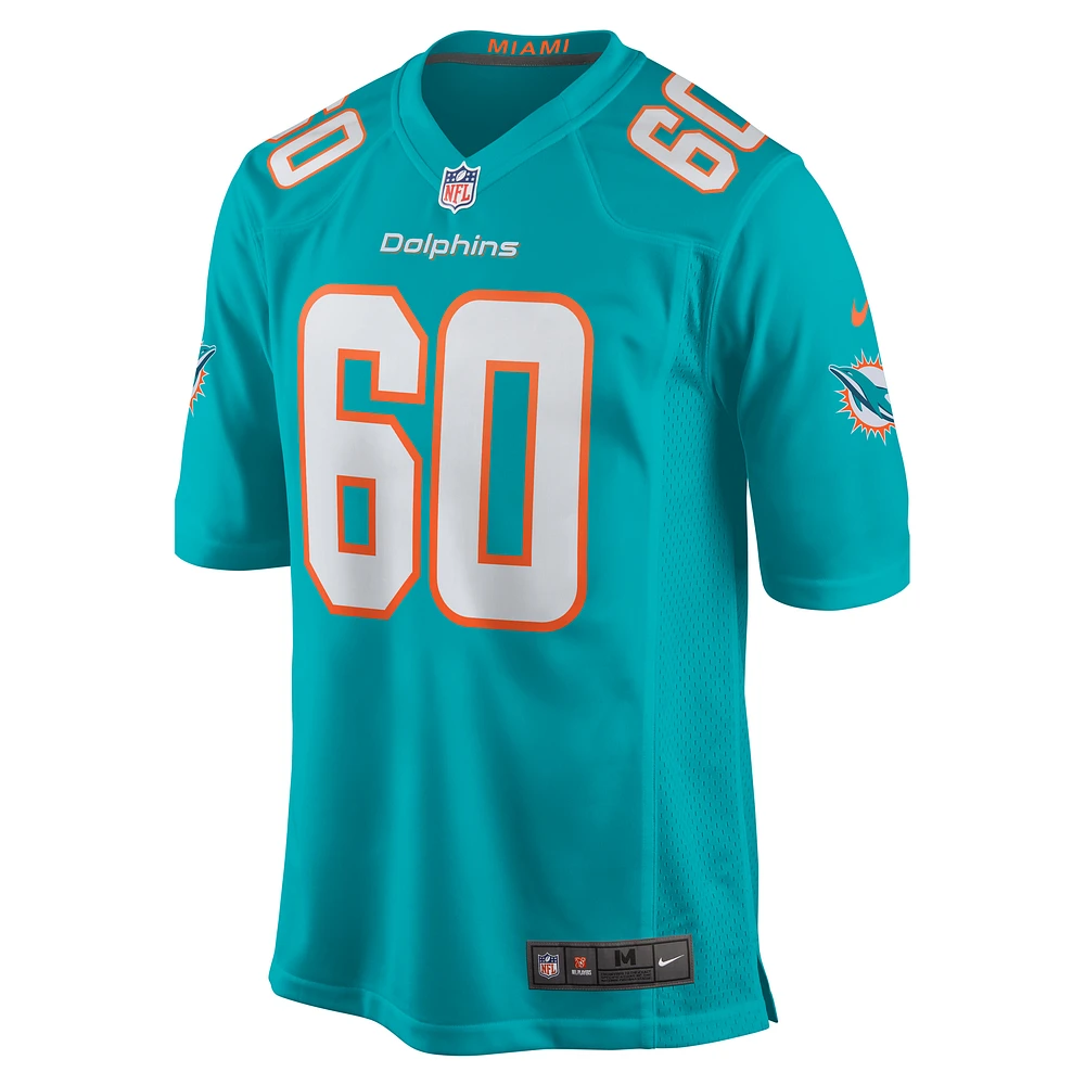 Men's Nike Andrew Meyer  Aqua Miami Dolphins Game Jersey