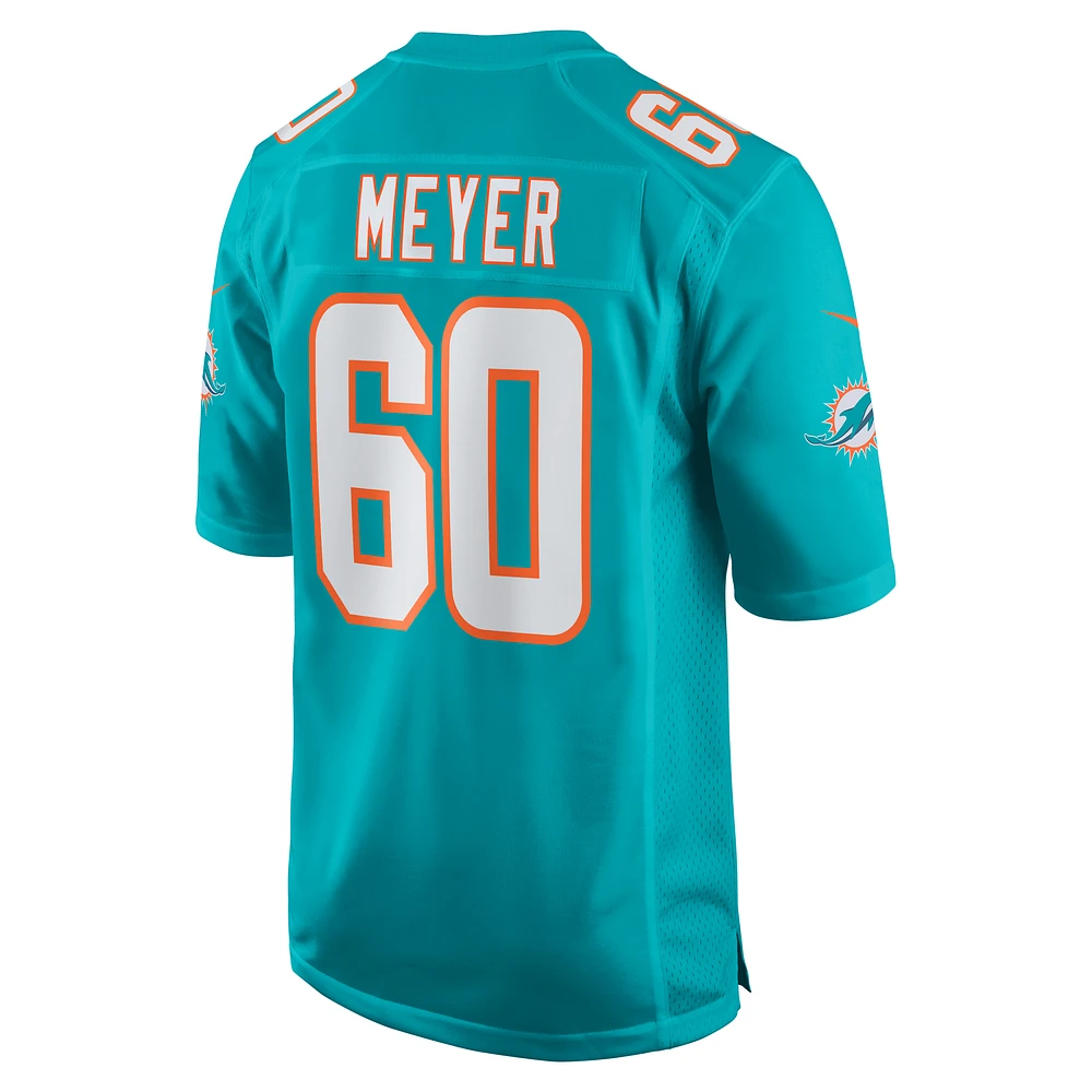 Men's Nike Andrew Meyer  Aqua Miami Dolphins Game Jersey