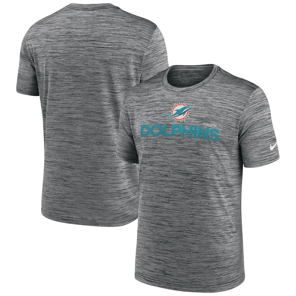 T-shirt Nike Anthracite Miami Dolphins Blitz Velocity Modern Performance pour homme