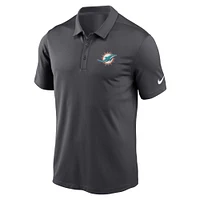 Polo de performance franchise Nike Anthracite Miami Dolphins pour hommes