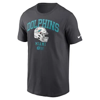 Men's Nike Anthracite Miami Dolphins Helmet Essential T-Shirt