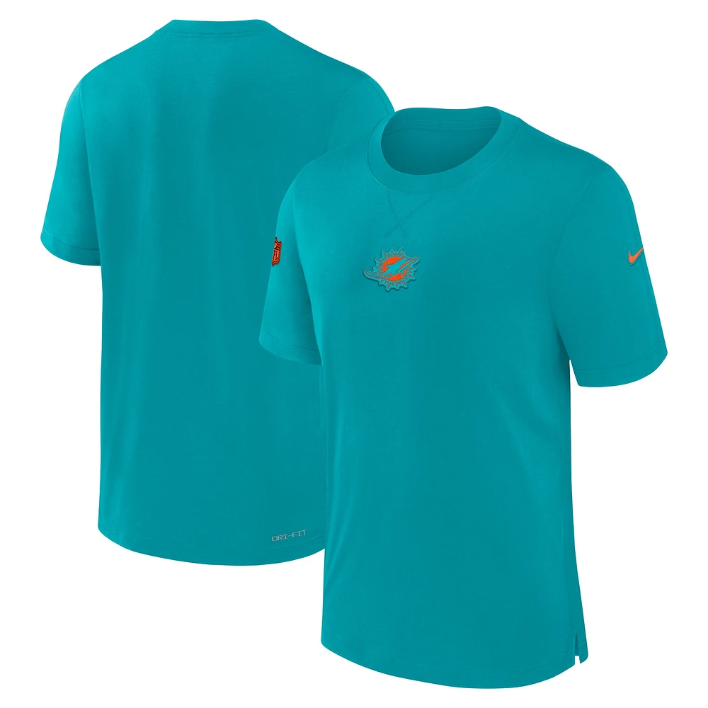 T-shirt Nike Aqua Miami Dolphins 2023 Sideline Performance pour homme