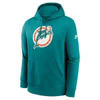 Men's Nike Aqua Miami Dolphins Big & Tall Club Logo Pullover Hoodie