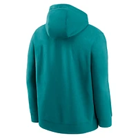 Men's Nike Aqua Miami Dolphins Big & Tall Club Logo Pullover Hoodie