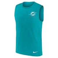 Men's Nike Aqua Miami Dolphins Large Logo Peformance Muscle Tank Top