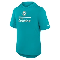 T-shirt à capuche Nike Aqua Miami Dolphins Lockup Tri-Blend pour homme