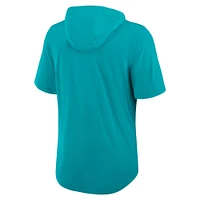 T-shirt à capuche Nike Aqua Miami Dolphins Lockup Tri-Blend pour homme