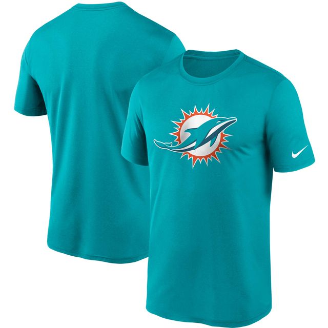 T-shirt de performance Nike pour homme Aqua Miami Dolphins Logo Essential Legend